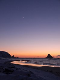 Bleikstranda at sunset